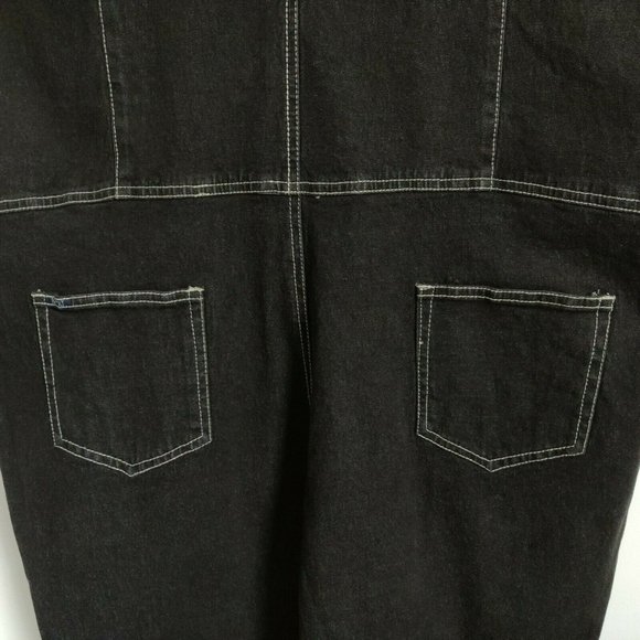 🔆SOLD🔆 REVOLT Denim Jumpsuit 1X Black Stretch - Picture 6 of 7